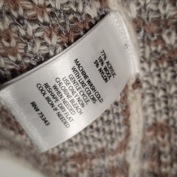 NWT Kenar sz XL 18%Wool Aztec Open Pockets Nude Soft Toned Cardigan Sweater - Picture 6 of 10